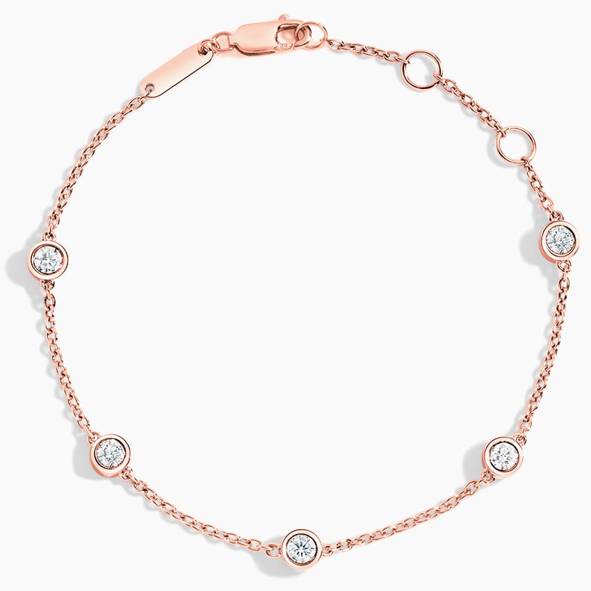 925 Sterling Silver CZ Diamond Station Bracelet – Minimal Elegant Design
