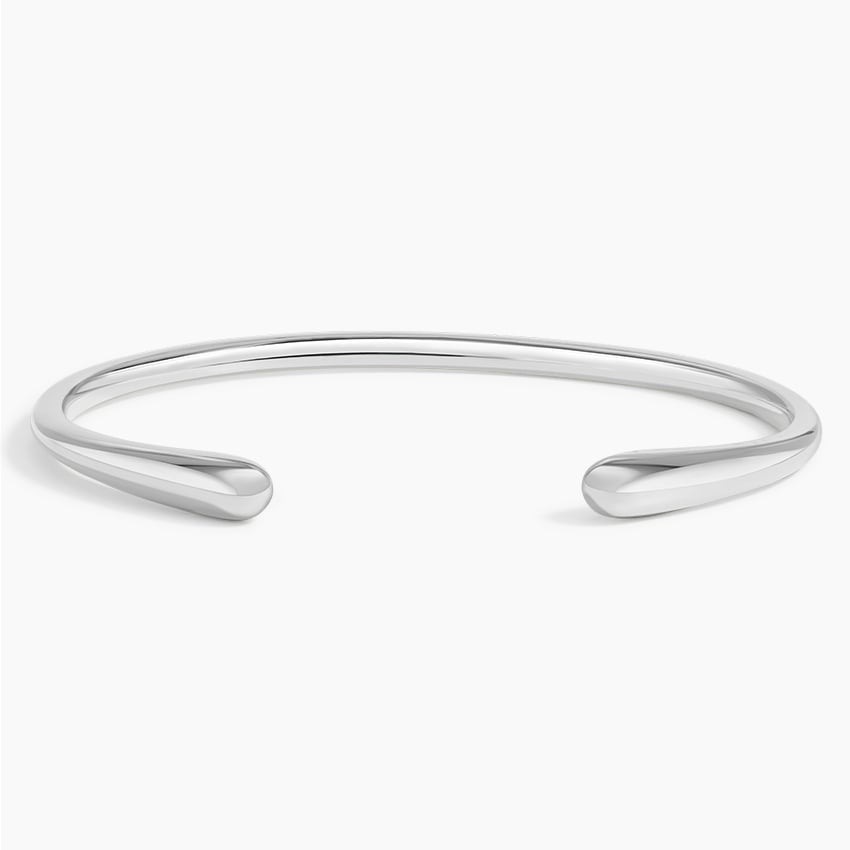 925 Sterling Silver Open Cuff Bracelet | Minimal Adjustable Bangle