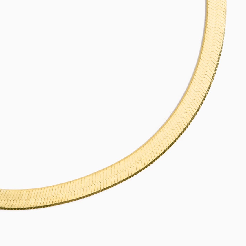 925 Sterling Silver Herringbone Bracelet – Minimal Flat Chain Design