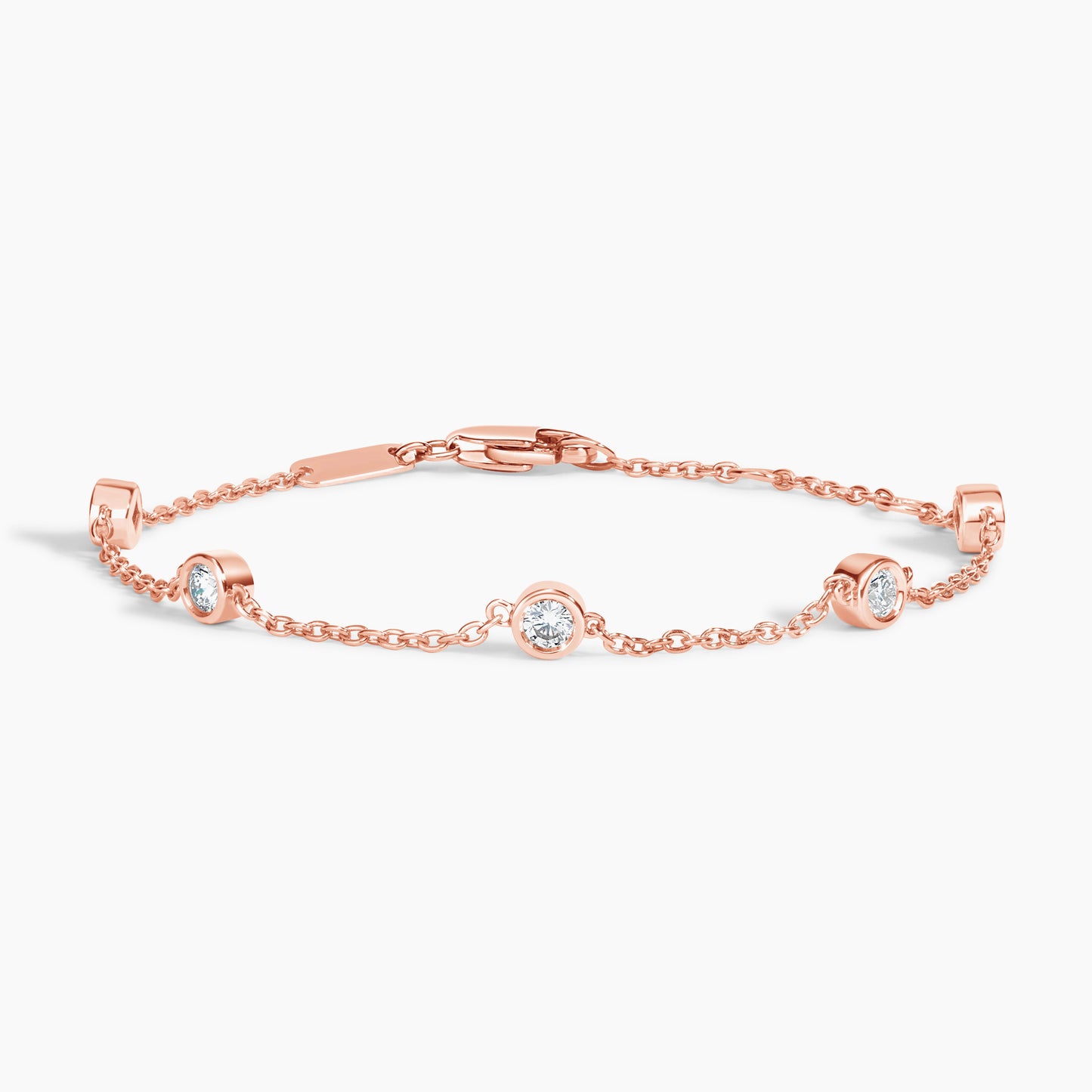 925 Sterling Silver CZ Diamond Station Bracelet – Minimal Elegant Design