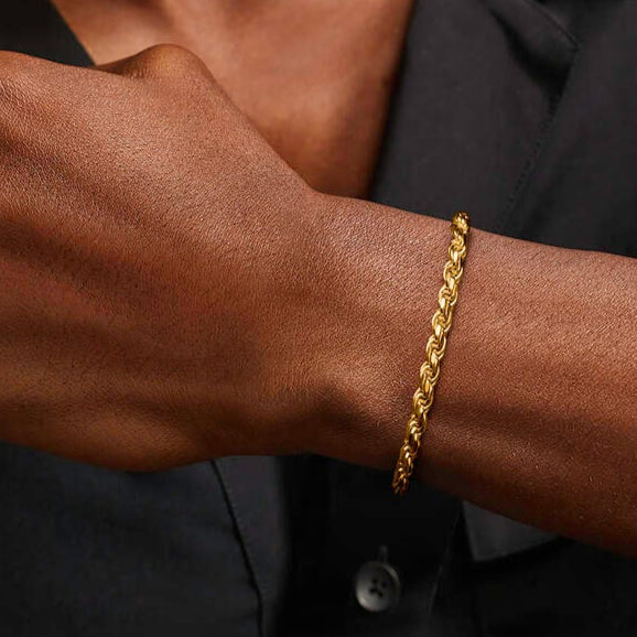 925 Sterling Silver Rhodium Plated Rope Chain Bracelet | Unisex Bracelet